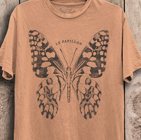 Freedom Butterfly Graphic Tee - Coral