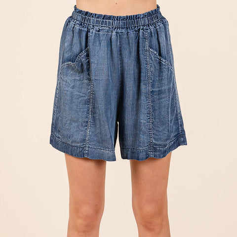 Mona Cotton Short - Dark Denim