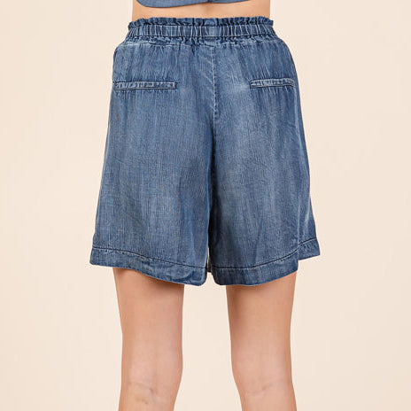 Mona Cotton Short - Dark Denim
