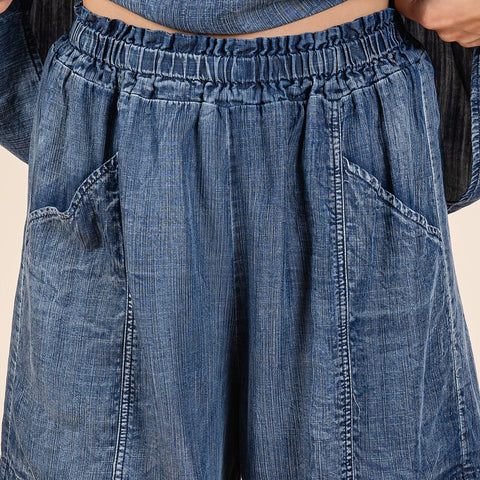 Mona Cotton Short - Dark Denim