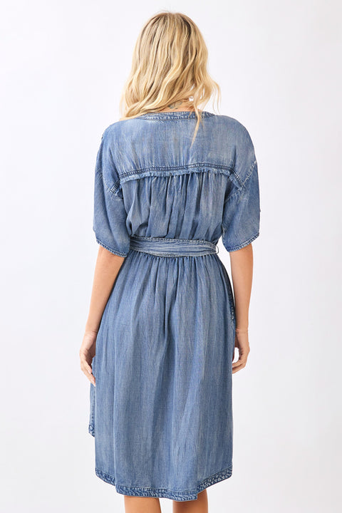Chambray Midi Dress - Denim
