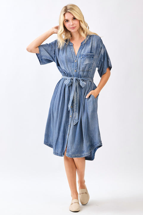 Chambray Midi Dress