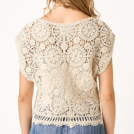 Hollis Crochet Top - Natural