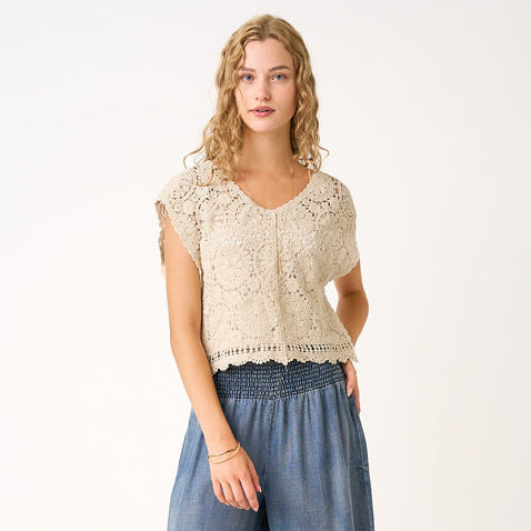 Hollis Crochet Top - Natural