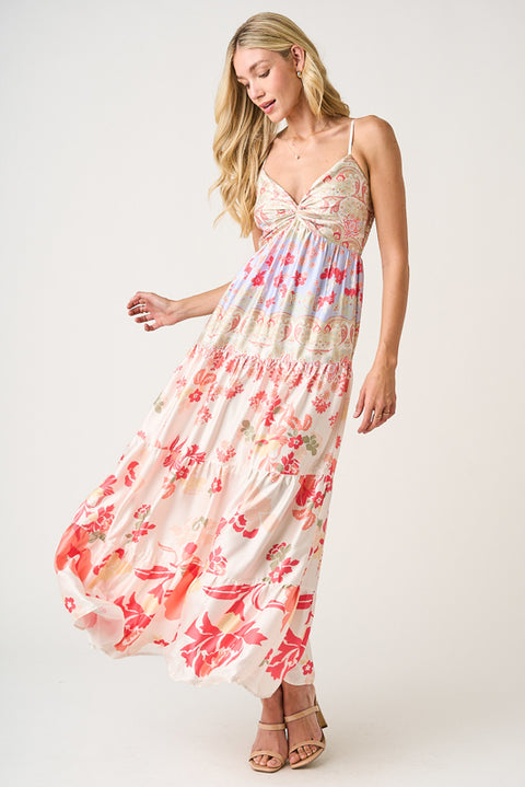 Twist Front Dress - White