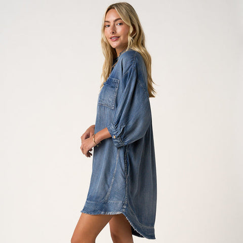 Dolman Mini Dress - Dark Denim
