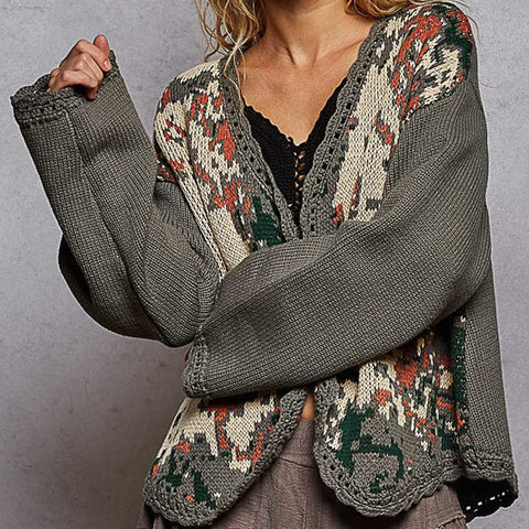 Carter Aztec Cardigan - Charcoal