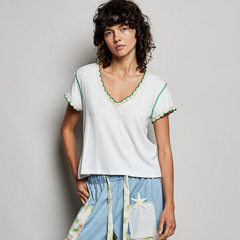 Sadie Top - White/Green