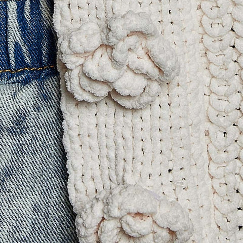 Floral Button Sweater - Cream