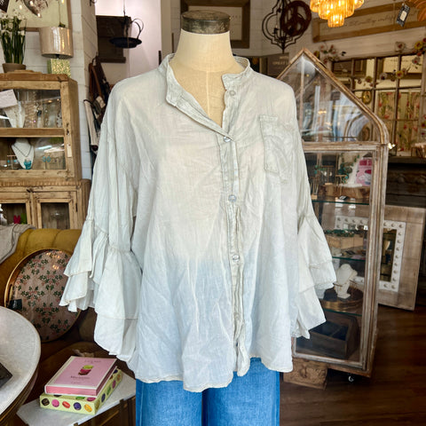 Ruffled Blouse - Beige