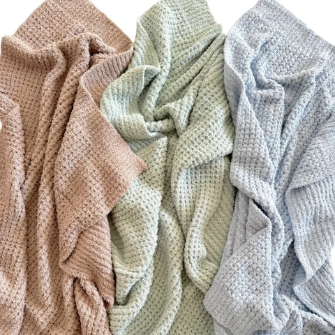 Baby Blue Waffle Blanket