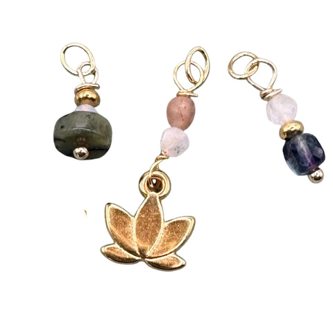 Golden Lotus Charm Earrings
