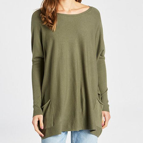 Oversize Pocket Sweater - Pickle