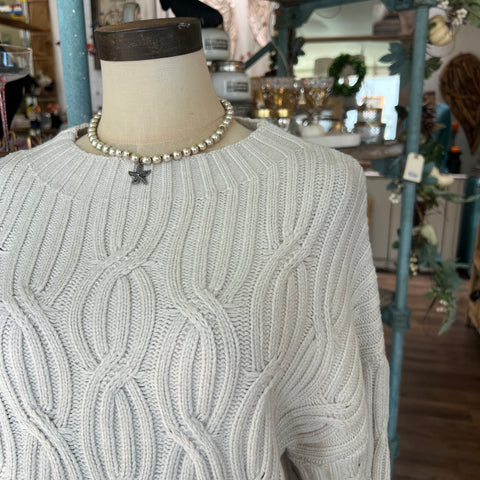 Nevin Cable Sweater - Beige