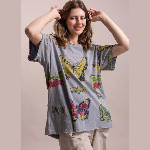 Butterfly Tee - Denim