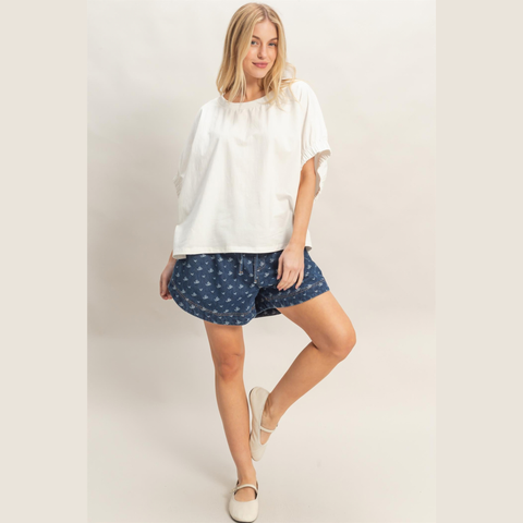 Elastic Cuff Top - Off White