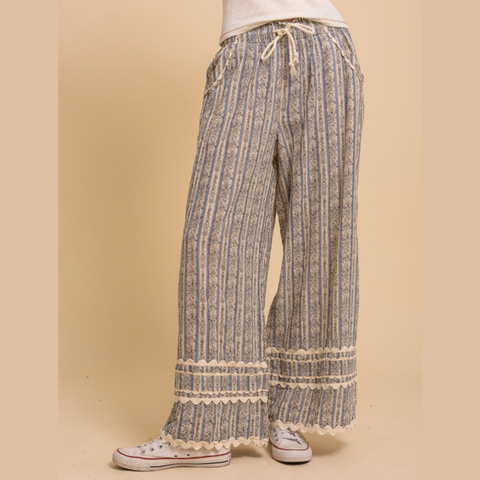Vintage Stripe Pant - Grey