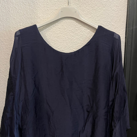 Silk Banded Top - Long Sleeve