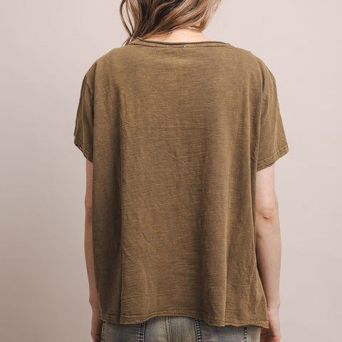 Star Patch Top - Olive