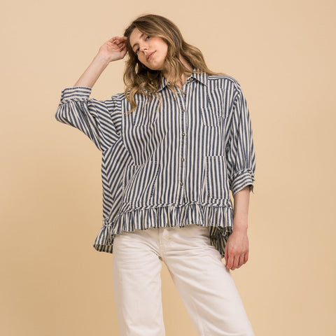 Denim Stripe Button Down