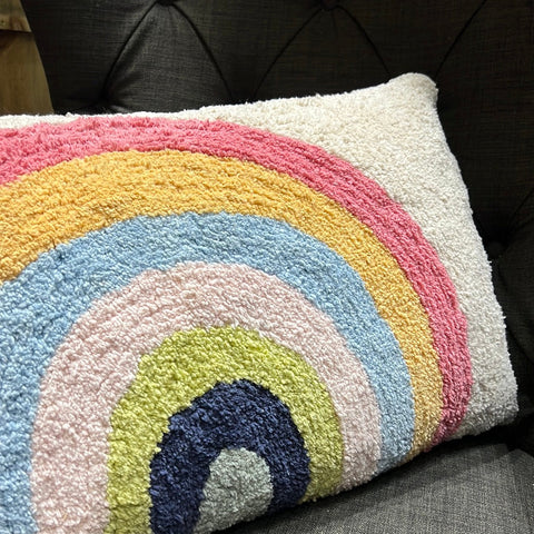 28" x  14" Rainbow Tufted Lumbar Pillow