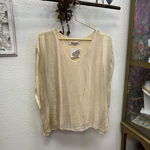 Silk V-Neck Plain Top