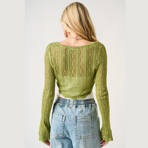 Matcha Crochet Sweater Cardi
