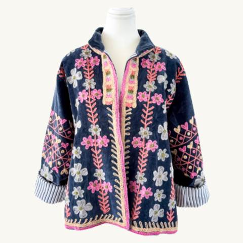 Flower Child Suzhani Jacket - Midnight