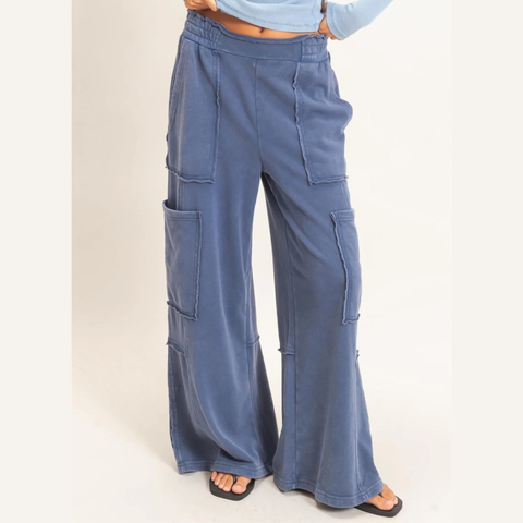 Min. Washed Cargo Pant - Navy