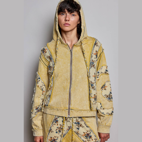 Floral Patchwork Jacket - Lemon