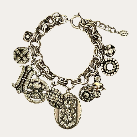 Cutouts w/ Crystal Charm Bracelet