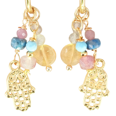 Hamsa Charm Earrings