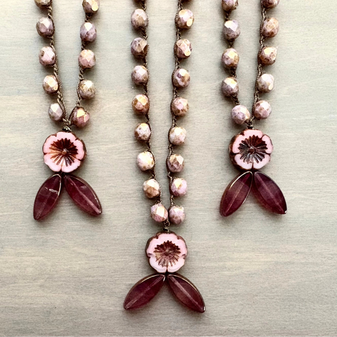 Antique Flora Rose Necklace