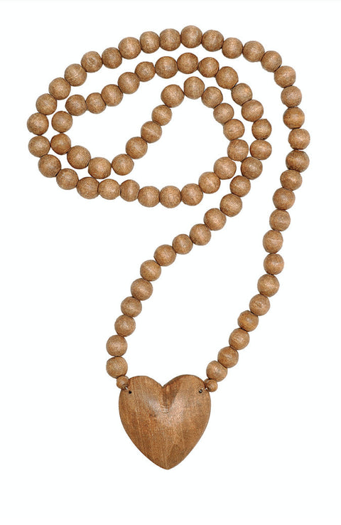 Mango Wood Heart Rosary