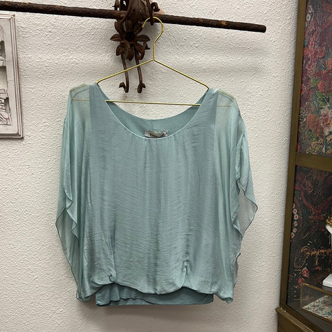 Silk Banded Top - Short Sleeve