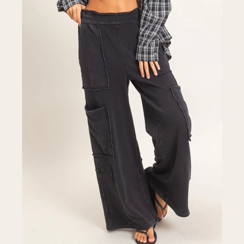 Min. Washed Cargo Pant - Black