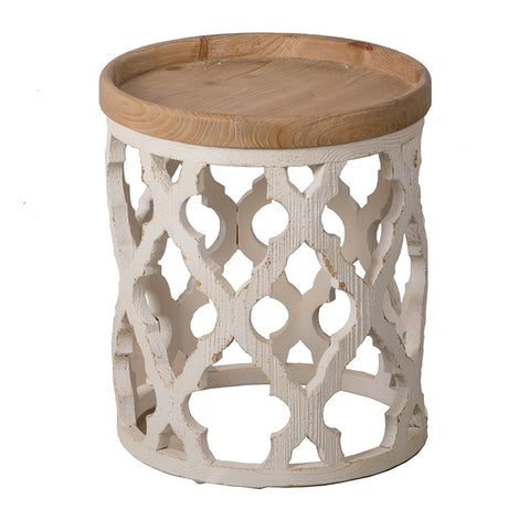 Wood Lattice Side Table