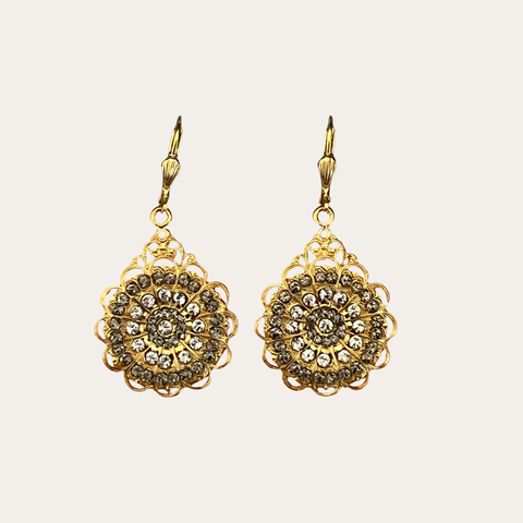 Gold Round Earrings