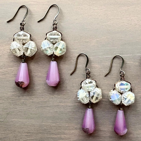 Raspberry Drop Earrings