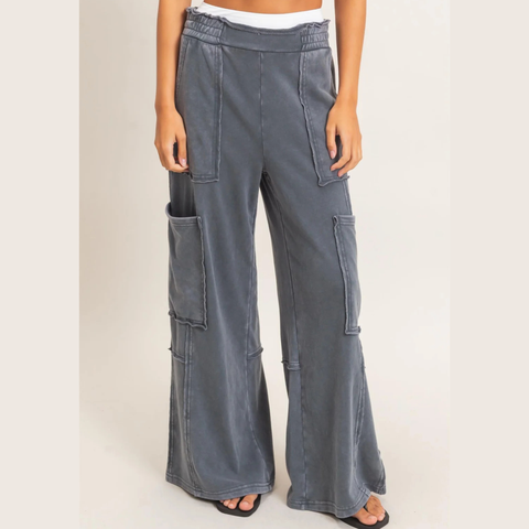 Min. Washed Cargo Pant - Dark Gray
