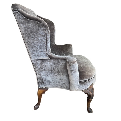 Chocolate Velvet Chair - Vintage