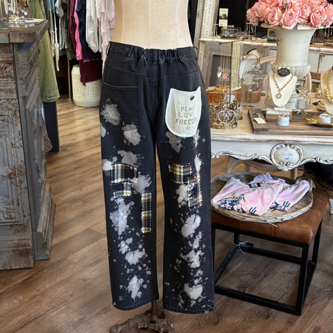 Peaceful Walks Jeans - Midnight Plaid