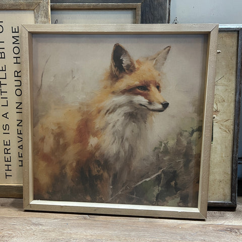 Vintage Fox in Oak Frame