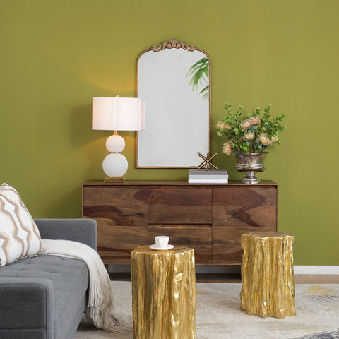 Gold Arched Wall Mirror 42"H