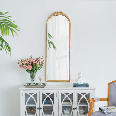 Floral Accent Floor Mirror 56"H