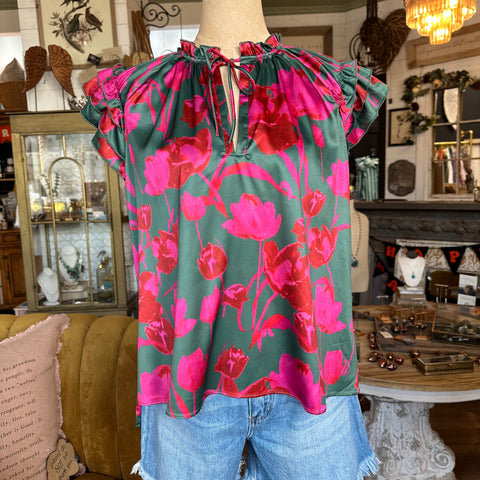 Tulip Trail Ruffle top