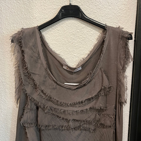 Silk Ruffle Tank Top