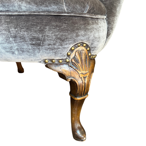 Chocolate Velvet Chair - Vintage