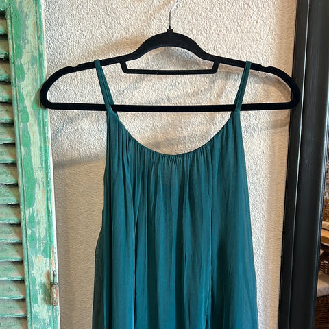 Long Silk Dress with Straps