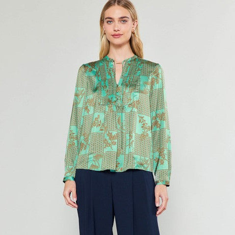 Floral Printed Collar Blouse